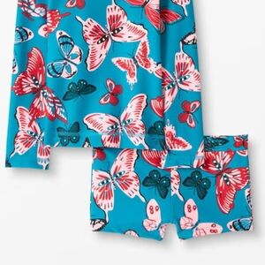 Hanna Andersson Blue and Red Butterfly Swim Set